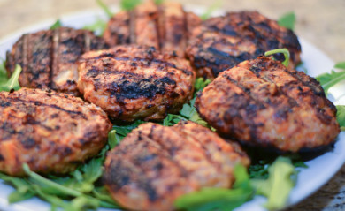 Buffalo Turkey Burgers Served