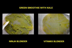 green smoothie with kale through a sieve ninja blender vs vitamix blender